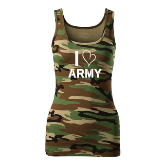 DRAGOWA koszulka damska i love army, kamuflażowa 180g/m2