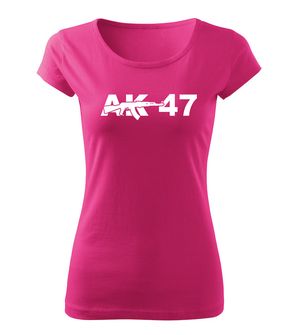 DRAGOWA damska koszulka AK-47, różowy 150g/m2