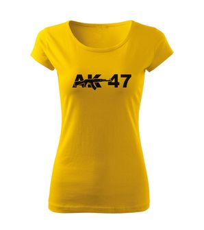 DRAGOWA krótka koszulka damska AK47,  żółta 150g/m2