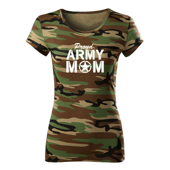 DRAGOWA damska koszulka army mom, kamuflaż 150g/m2