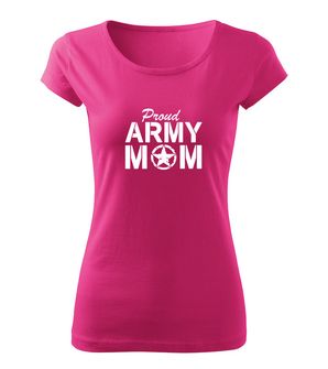 DRAGOWA krótka koszulka damska army mom, różowa 150g/m2