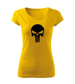 DRAGOWA krótka koszulka damska punisher,  żółta 150g/m2