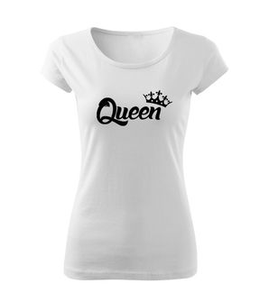 DRAGOWA krótka koszulka damska queen, biała 150g/m2