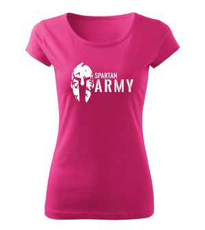DRAGOWA krótka koszulka damska spartan army, różowa 150g/m2