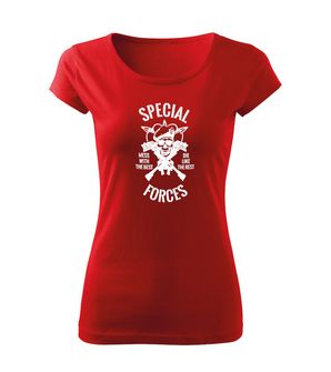 DRAGOWA krótka koszulka damska special forces, czerwona 150g/m2