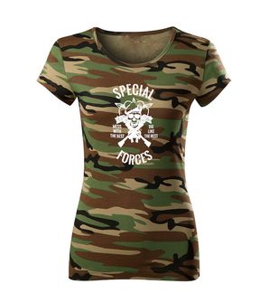 DRAGOWA krótka koszulka damska special forces, kamuflażowa 150g/m2