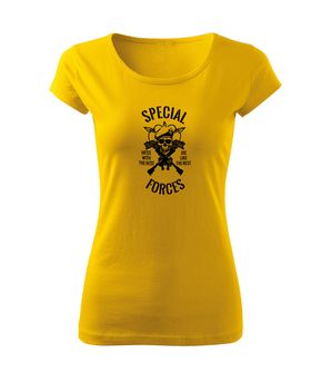 DRAGOWA krótka koszulka damska special forces,  żółta 150g/m2
