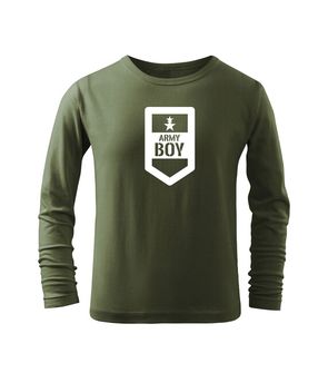 DRAGOWA dziecięca koszulka z długim rękawem Army boy, oliwkowa