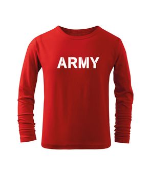 DRAGOWA dziecięca koszulka z długim rękawem Army, czerwona