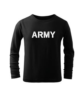 DRAGOWA dziecięca koszulka z długim rękawem Army, czarna