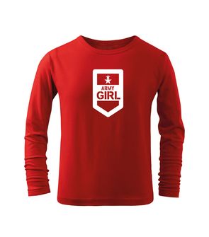 DRAGOWA dziecięca koszulka z długim rękawem Army girl, czerwona