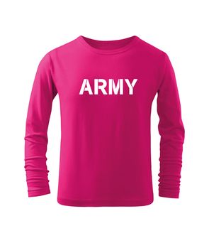 DRAGOWA dziecięca koszulka z długim rękawem Army, różowa