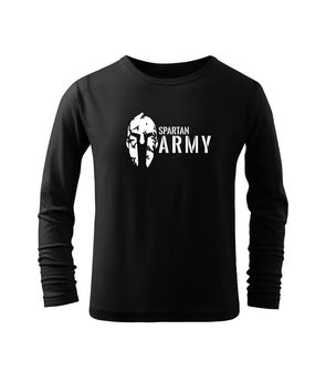 DRAGOWA dziecięca koszulka z długim rękawem Spartan army, czarna