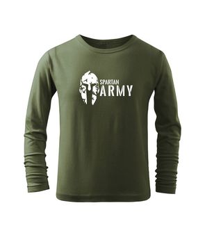 DRAGOWA dziecięca koszulka z długim rękawem Spartan army, oliwkowa