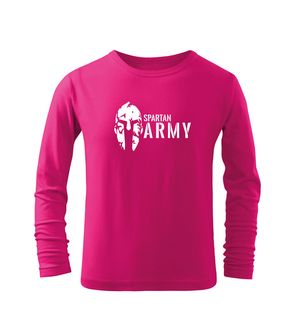 DRAGOWA dziecięca koszulka z długim rękawem Spartan army, różowa