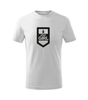 DRAGOWA koszulka dziecięca Army girl krótki rękaw , biała