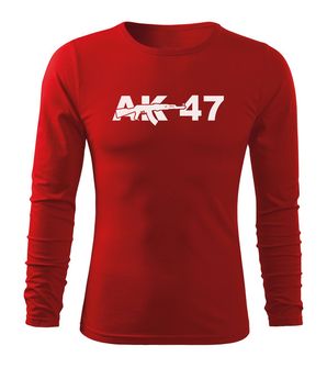 DRAGOWA Fit-T koszulka z długim rękawem ak47, czerwona 160g/m2