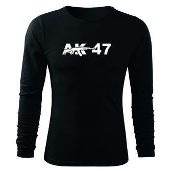 DRAGOWA Fit-T koszulka z długim rękawem ak47, czarna 160g/m2