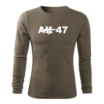 DRAGOWA Fit-T koszulka z długim rękawem ak47, oliwkowa 160g/m2