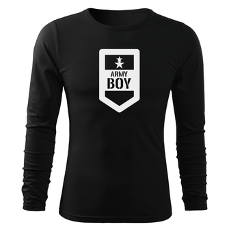 DRAGOWA Fit-T koszulka z długim rękawem army boy, czarna 160g/m2
