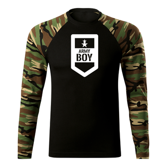 DRAGOWA Fit-T koszulka z długim rękawem army boy, woodland 160g/m2