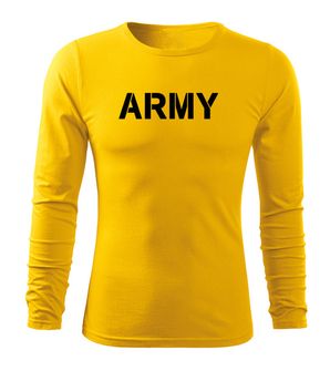 DRAGOWA Fit-T koszulka z długim rękawem army, Żółta 160g/m2