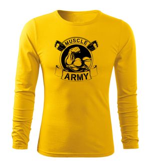 DRAGOWA Fit-T koszulka z długim rękawem muscle army original, Żółta 160g/m2