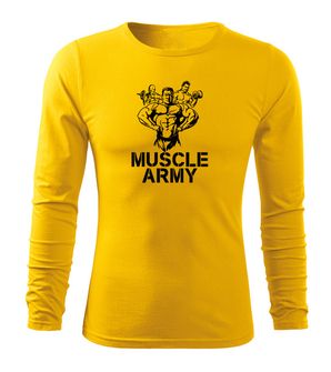 DRAGOWA Fit-T koszulka z długim rękawem muscle army team, Żółta 160g/m2