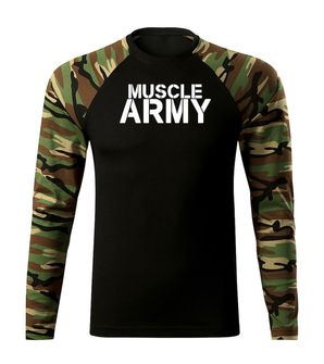 DRAGOWA Fit-T koszulka z długim rękawem muscle army, woodland 160g/m2