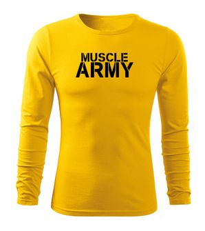 DRAGOWA Fit-T koszulka z długim rękawem muscle army, Żółta 160g/m2