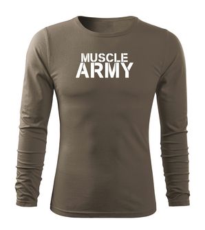 DRAGOWA Fit-T koszulka z długim rękawem muscle army, oliwkowa 160g/m2