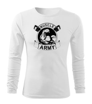 DRAGOWA Fit-T koszulka z długim rękawem muscle army original, Biała 160g/m2