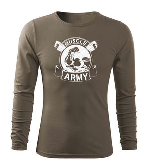 DRAGOWA Fit-T koszulka z długim rękawem muscle army original, oliwkowa 160g/m2