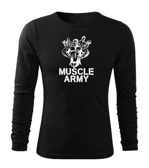 DRAGOWA Fit-T koszulka z długim rękawem muscle army team, czarna 160g/m2