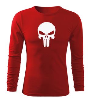 DRAGOWA Fit-T koszulka z długim rękawem punisher, czerwona 160g/m2