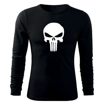 DRAGOWA Fit-T koszulka z długim rękawem punisher, czarna 160g/m2