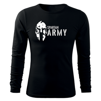 DRAGOWA Fit-T koszulka z długim rękawem spartan army, czarna 160g/m2
