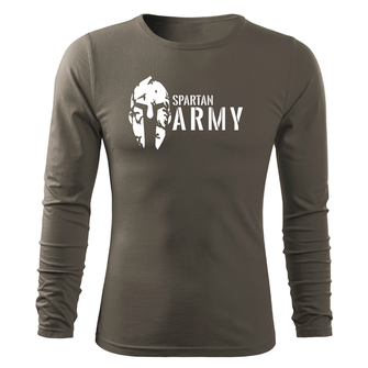DRAGOWA Fit-T koszulka z długim rękawem spartan army, oliwkowa 160g/m2