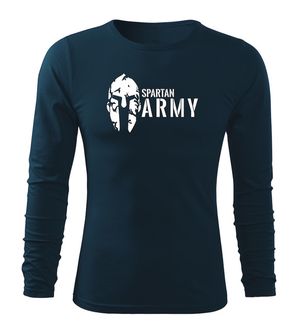 DRAGOWA Fit-T koszulka z długim rękawem spartan army, ciemna niebieska 160g/m2
