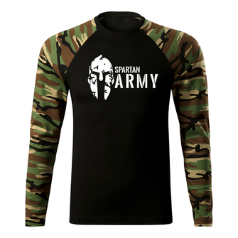 DRAGOWA Fit-T koszulka z długim rękawem spartan army, woodland 160g/m2