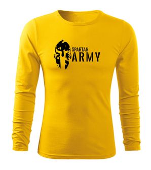 DRAGOWA Fit-T koszulka z długim rękawem spartan army, Żółta 160g/m2