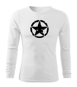 DRAGOWA Fit-T koszulka z długim rękawem star, Biała 160g/m2