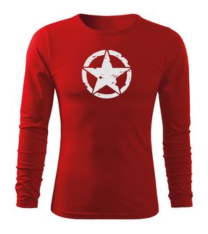 DRAGOWA Fit-T koszulka z długim rękawem star, czerwona 160g/m2