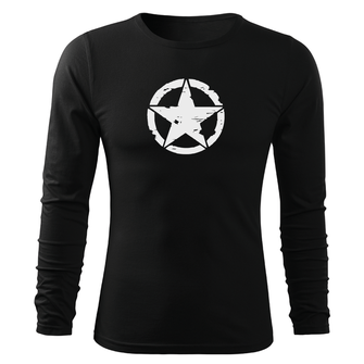 DRAGOWA Fit-T koszulka z długim rękawem star, czarna 160g/m2