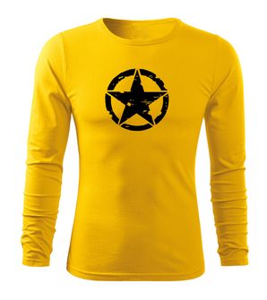 DRAGOWA Fit-T koszulka z długim rękawem star, Żółta 160g/m2