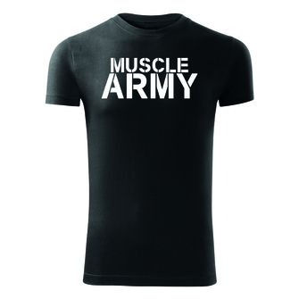 DRAGOWA fitness koszulka muscle army, czarna, 180g/m2