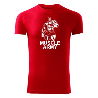 DRAGOWA fitness koszulka muscle army man, czerwona, 180g/m2
