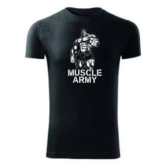 DRAGOWA fitness koszulka muscle army man, czarna, 180g/m2
