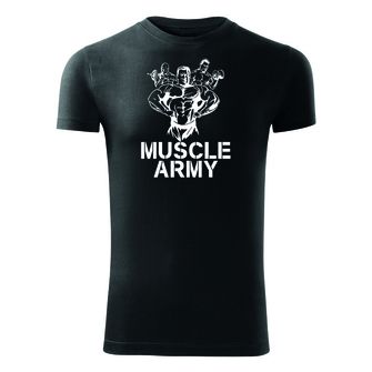 DRAGOWA fitness koszulka muscle army team, czarna, 180g/m2
