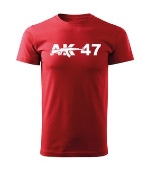 DRAGOWA koszulka z krótkim rękawem ak47, czerwona 160g/m2